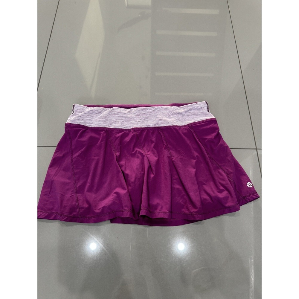 Lululemon Skort Women's 6 Purple Athletic Skirt w Shorts Running Workout Read